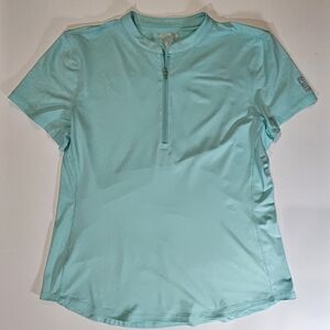 Reel Legends Performance Top Womens Large Light Teal Half Zip Outdoor‎ Fishing